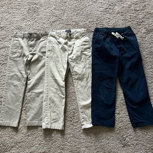 3 Pairs of Boys School Uniform Dress Pants, Sizes 6 and 7, Khaki and Navy
